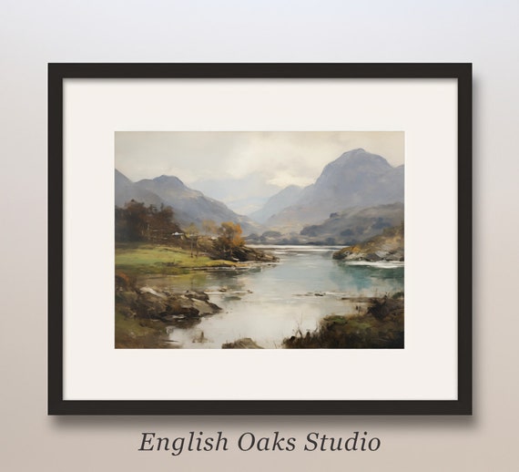 Moody Summer Landscape Oil Painting Summer Cloudy Day Near A River Wall Art 02