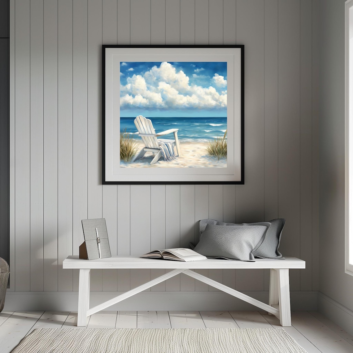Adirondack Chair With Towel, Cape Cod Coastal Art Print
