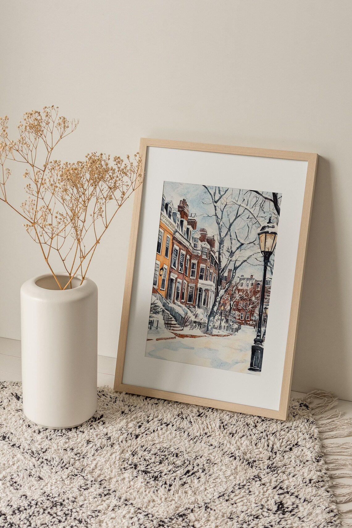 Beacon Hill Boston Watercolor Street Scene Art Print - Image 2