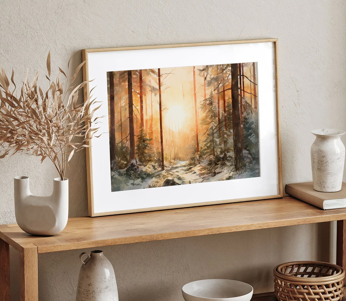 Snoqualmie Pass Watercolor Art Print, PNW Forest - Image 2