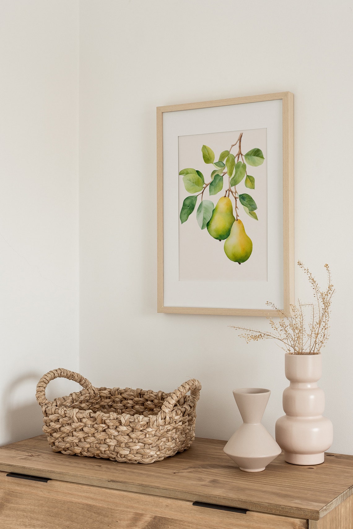 Pear Branch Botanical Watercolor Kitchen Fruit Orchard Poster - Image 2