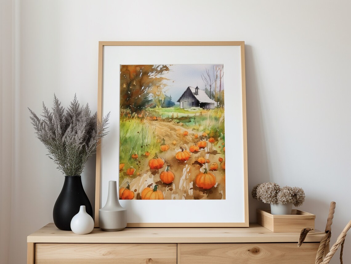 Pumpkin Patch Painting Asheville Farmhouse Art Print - Image 3