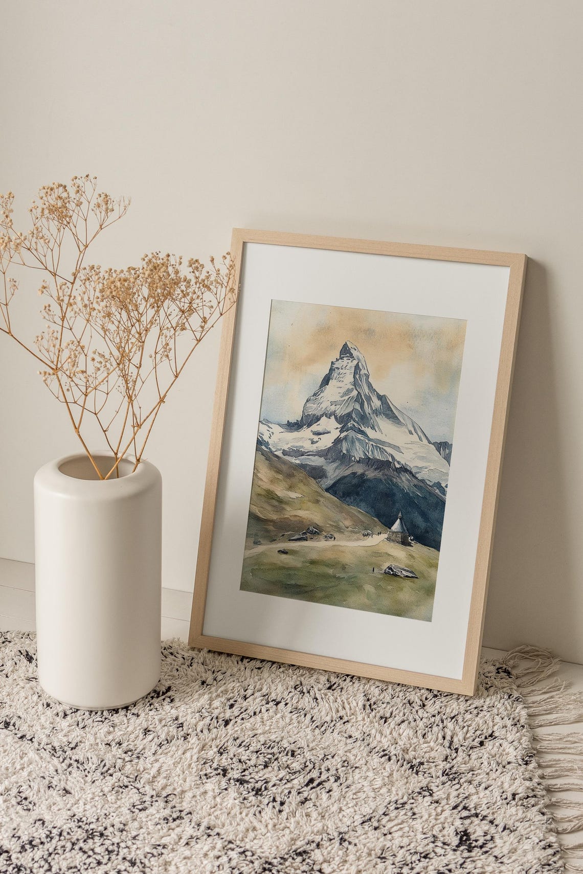 Iconic Snowcapped Matterhorn Peak Above Green Alpine Meadows Poster - Image 3