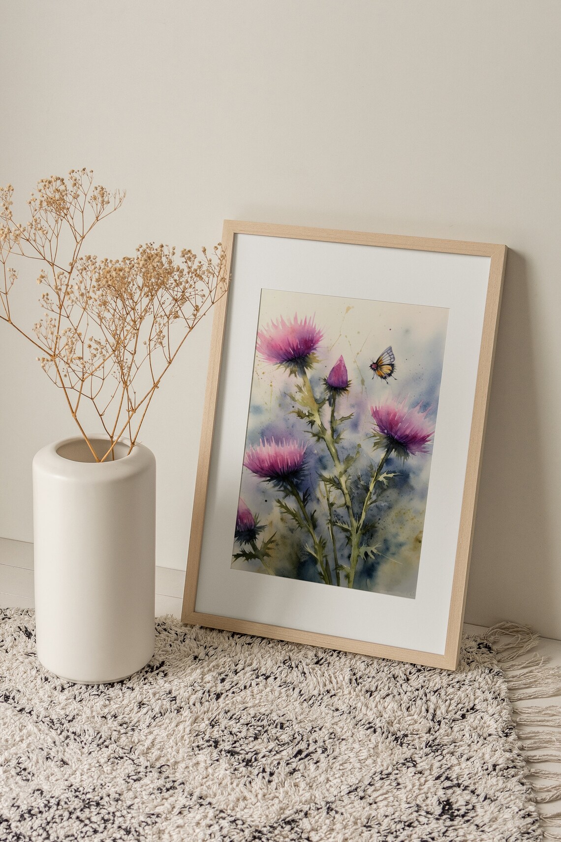 Thistle Watercolor Art Print, Scottish Wildflower Theme - Image 4
