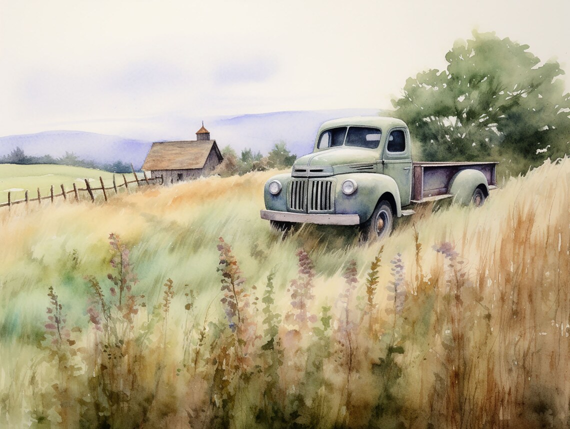 Vintage Truck Painting, Lancaster County Art Print