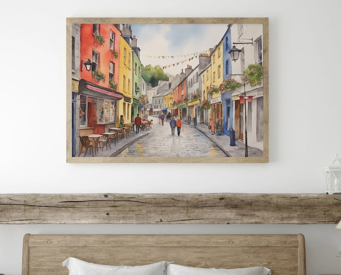 Galway Watercolor Art Print, Irish Cityscape - Image 2