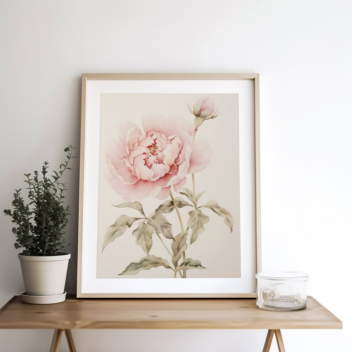 Peony Watercolor Botanical Floral Art Print - Image 4