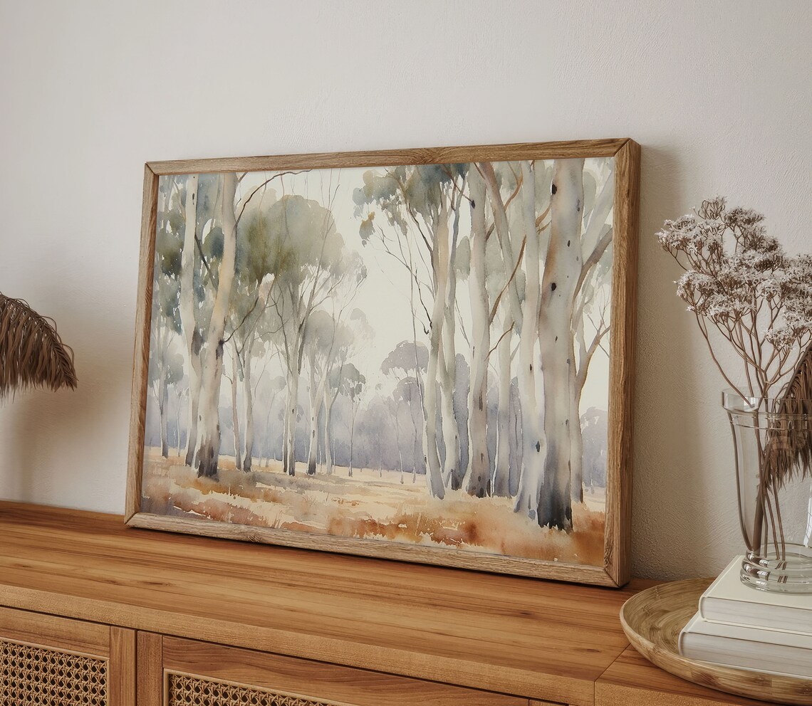 Eucalyptus Watercolor Art Print, Australian Forest Landscape - Image 5