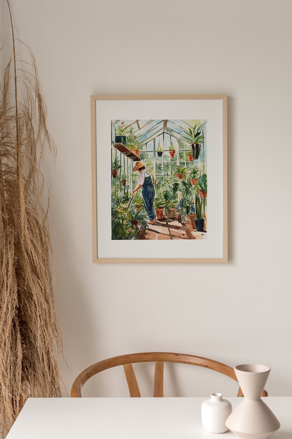 Greenhouse Garden Watercolor Art Print, Spring Decor - Image 3