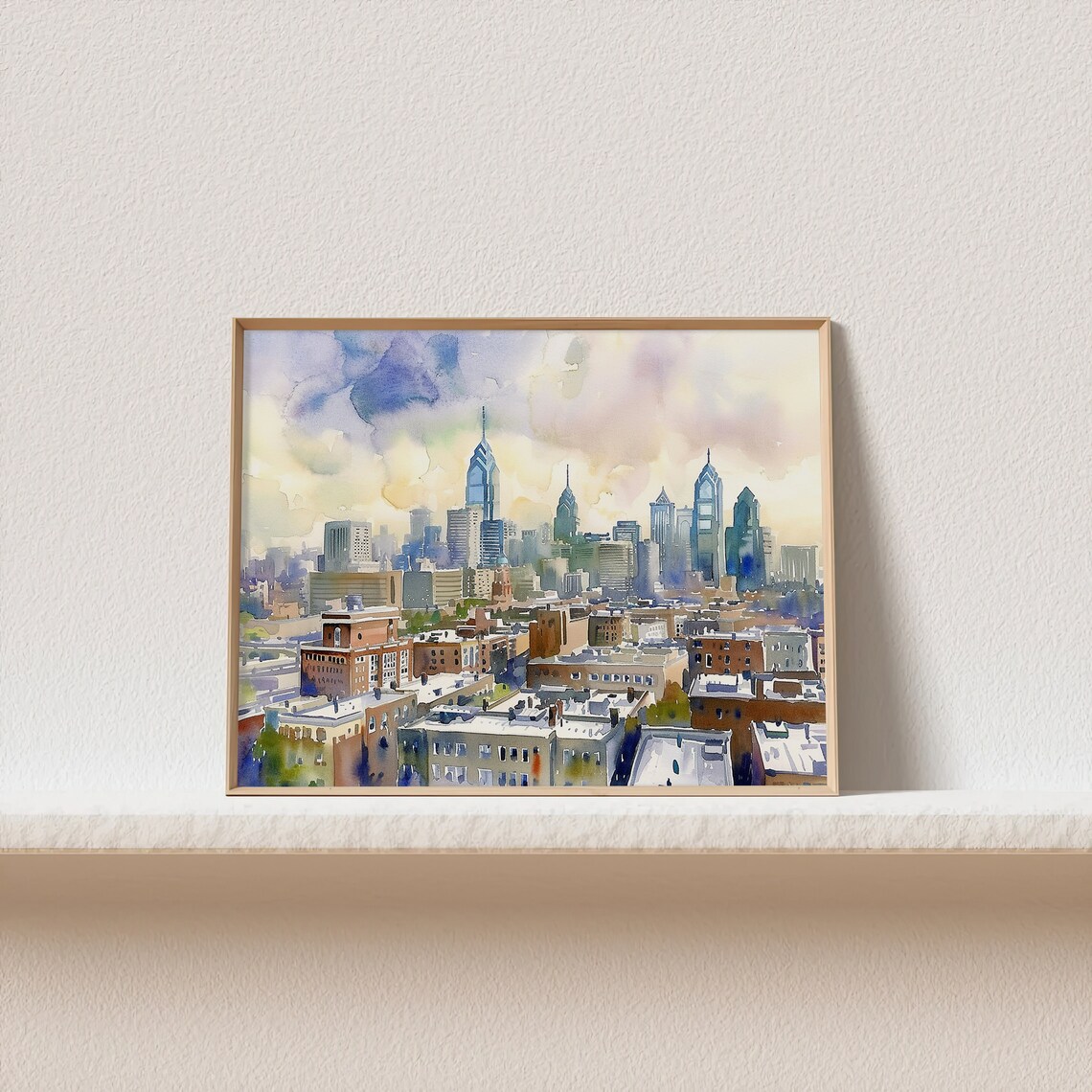 Philadelphia Cityscape Watercolor Art Print, Travel Poster - Image 4