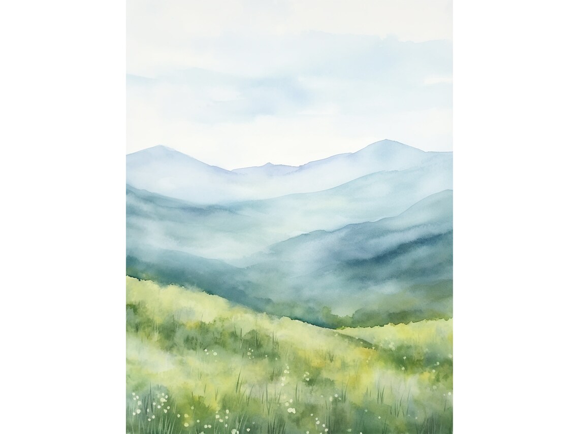 Blue Ridge Mountains Wildflowers Wall Art Print