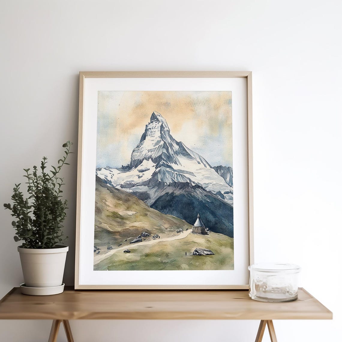 Iconic Snowcapped Matterhorn Peak Above Green Alpine Meadows Poster - Image 4