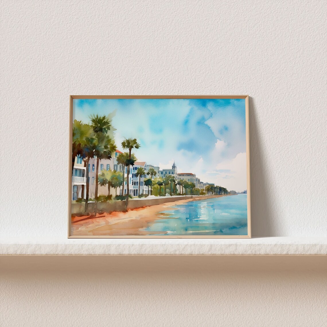 Charleston Beach Watercolor Art Print, South Carolina Coast - Image 2