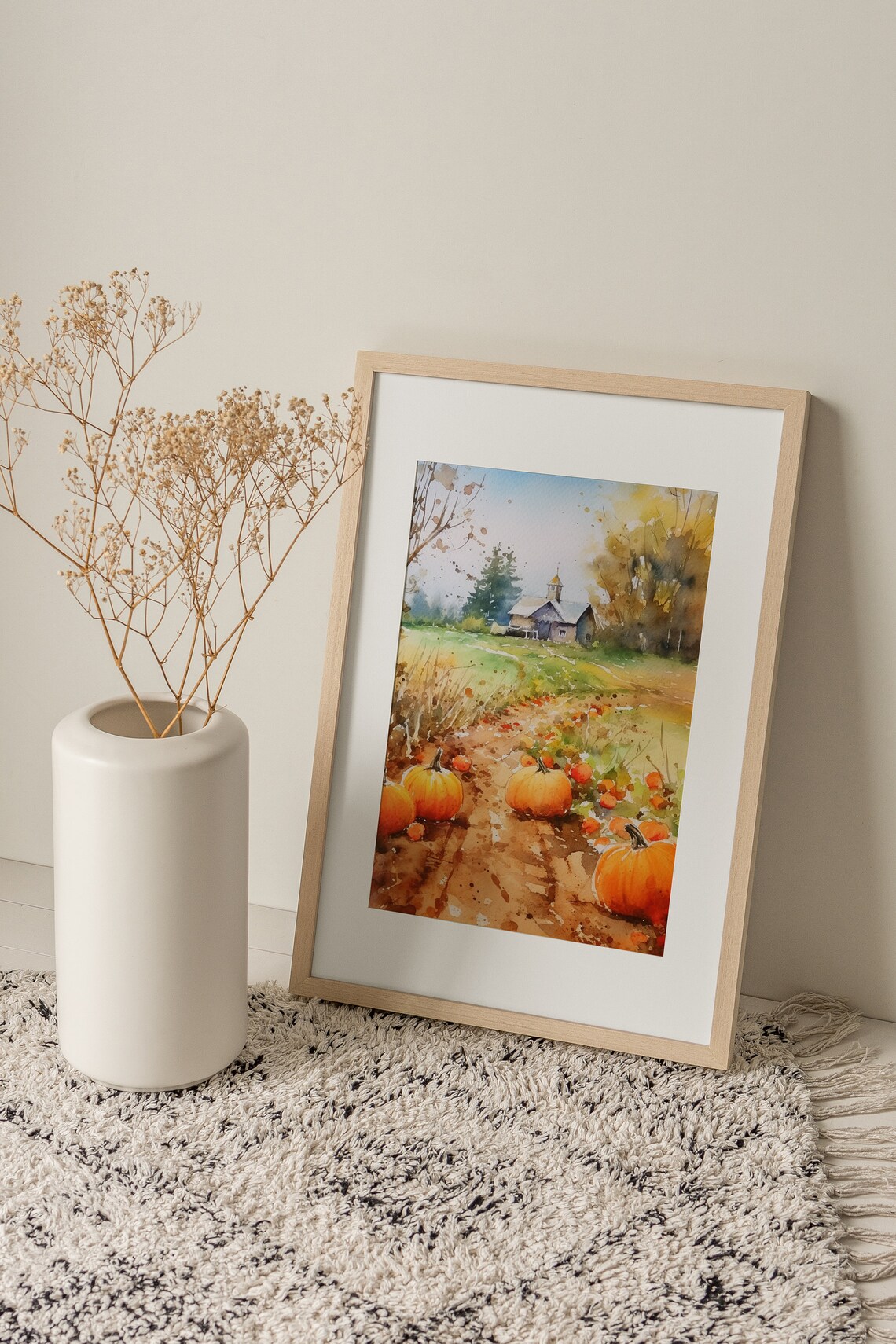 Farmhouse Watercolor Autumn Garden Art Print - Image 4