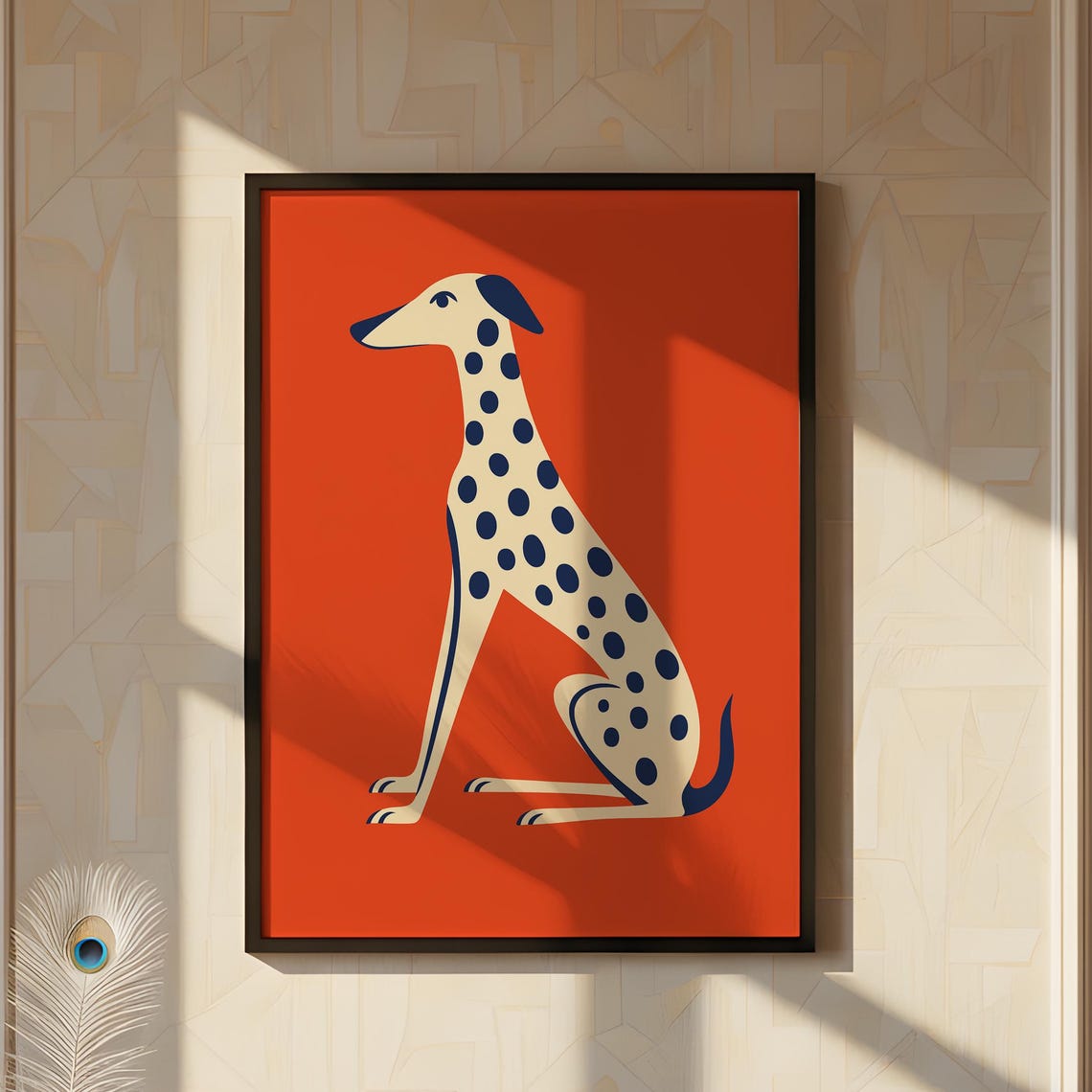 Dalmatian Dog Wall Art Abstract Animal Modern Nursery Decor For Living Room Entryway Office