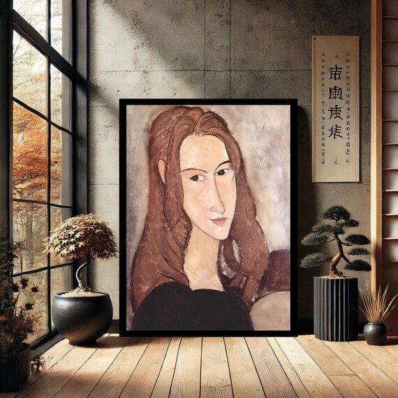 Amedeo Modigliani Portrait of Jeanne Hebuterne Classic Art Print