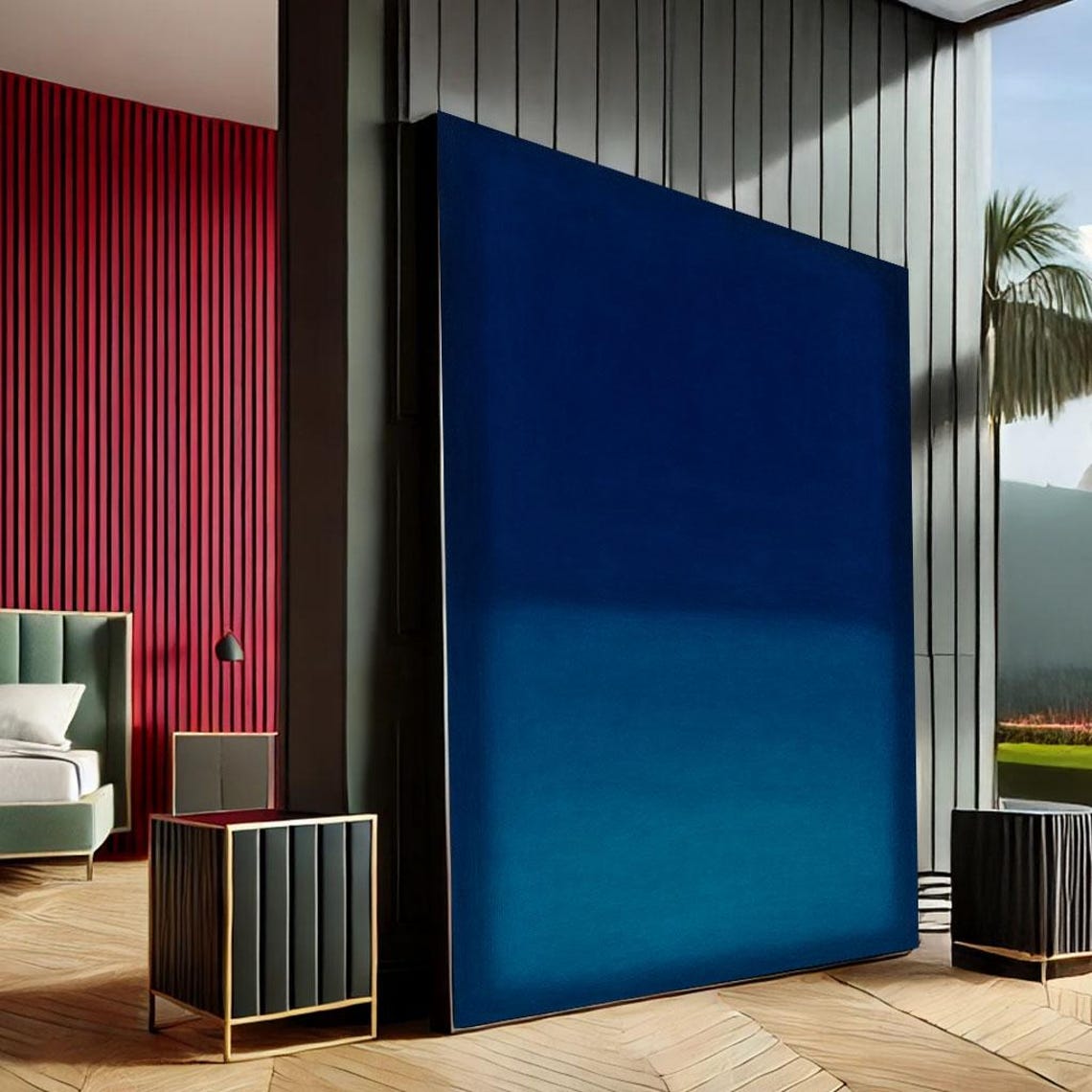 Mark Rothko Inspired Deep Navy Blue Color Field Minimalist Poster