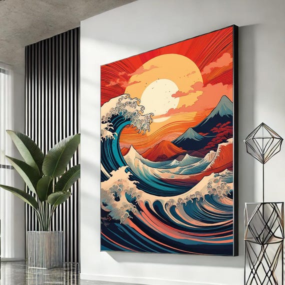 Hokusai Great Wave Canvas Wall Art Stunning Japanese Print For Home Decor Lovers And Ocean Enthusiasts