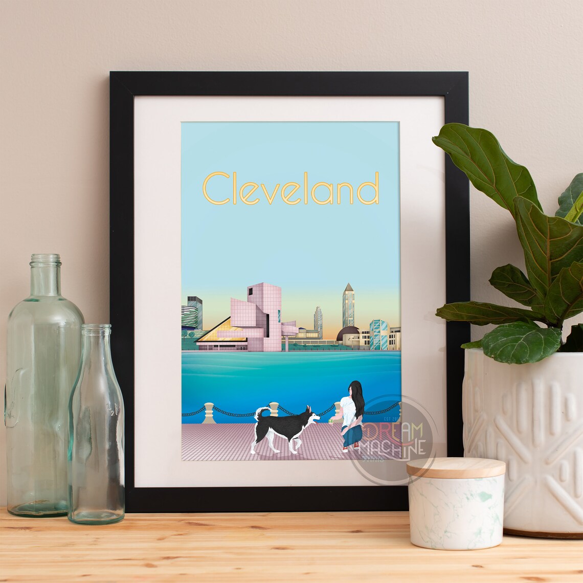 Cleveland Skyline Watercolor, City Map Art Print