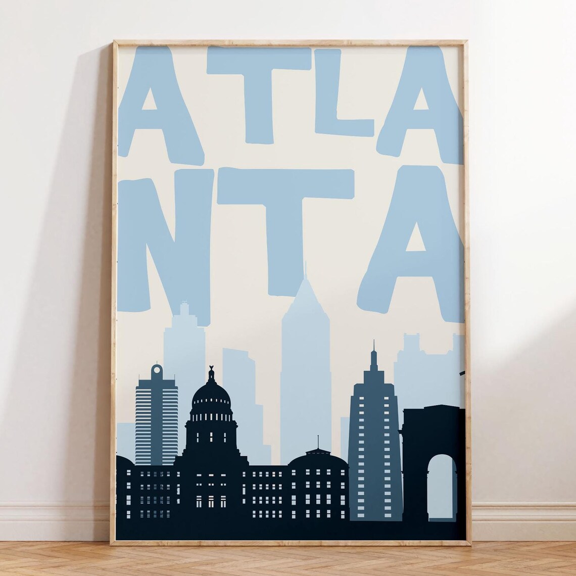 Atlanta Skyline Minimalist Art Print, Georgia Cityscape