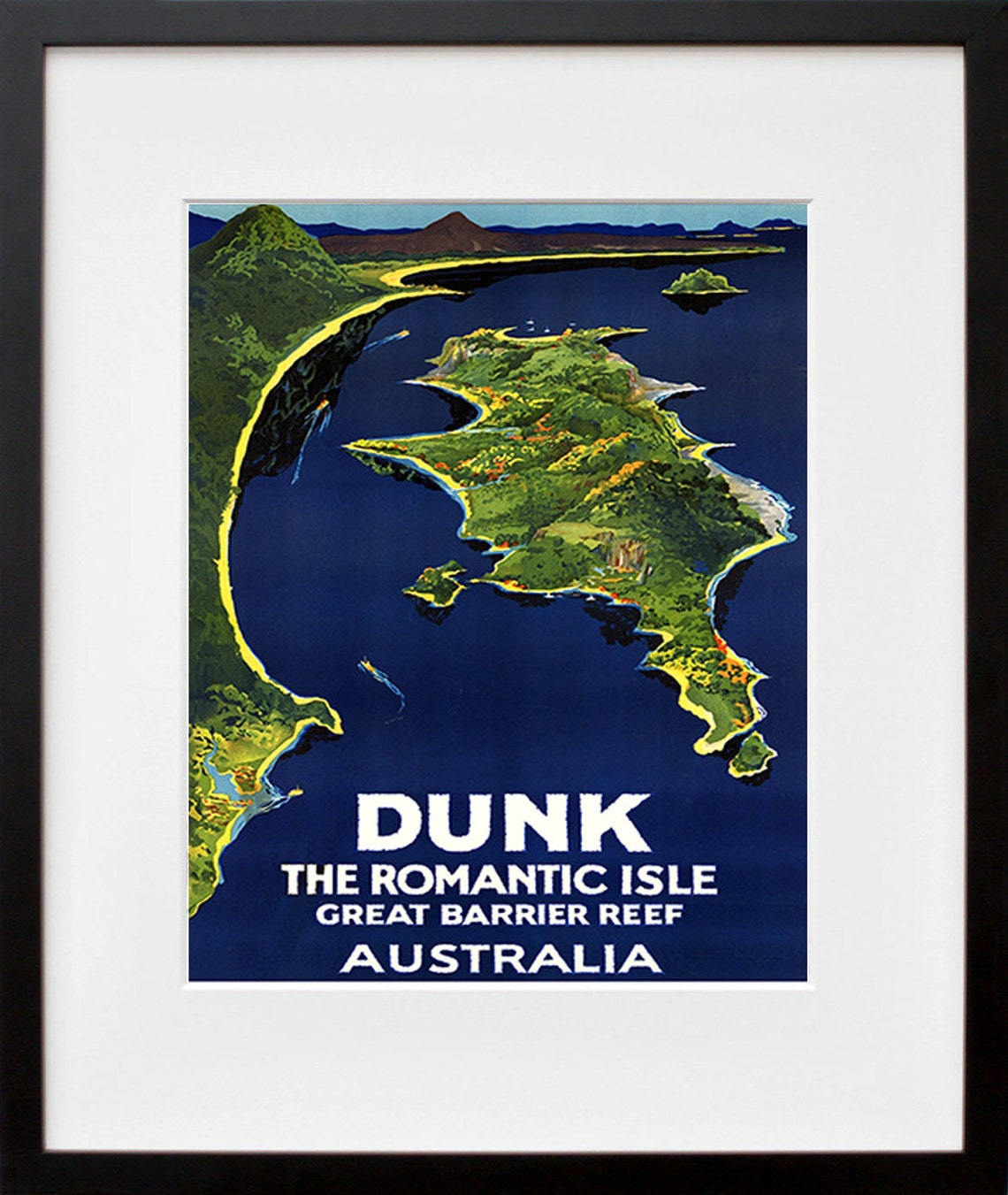 Dunk Island Great Barrier Reef Romantic Isle Vintage Travel Poster - Image 2