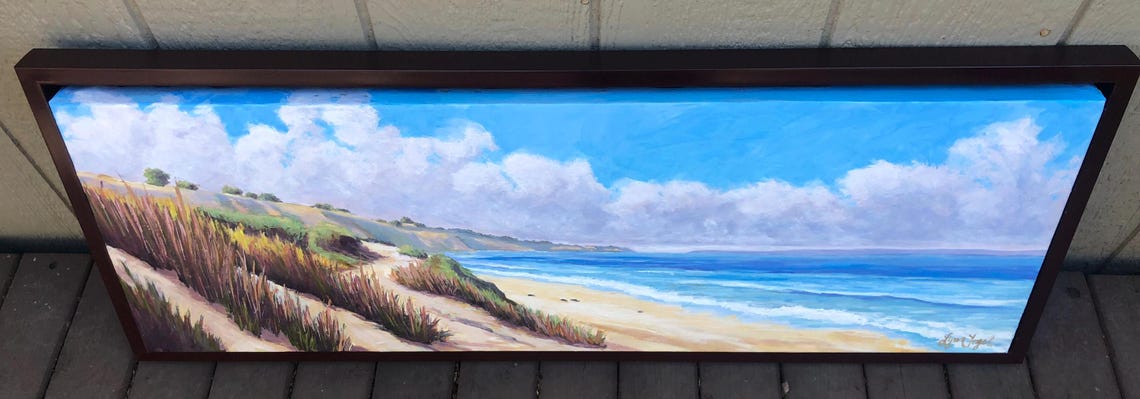 Santa Barbara Beach Dunes Grassy Path Ocean View Travel Poster - Image 2
