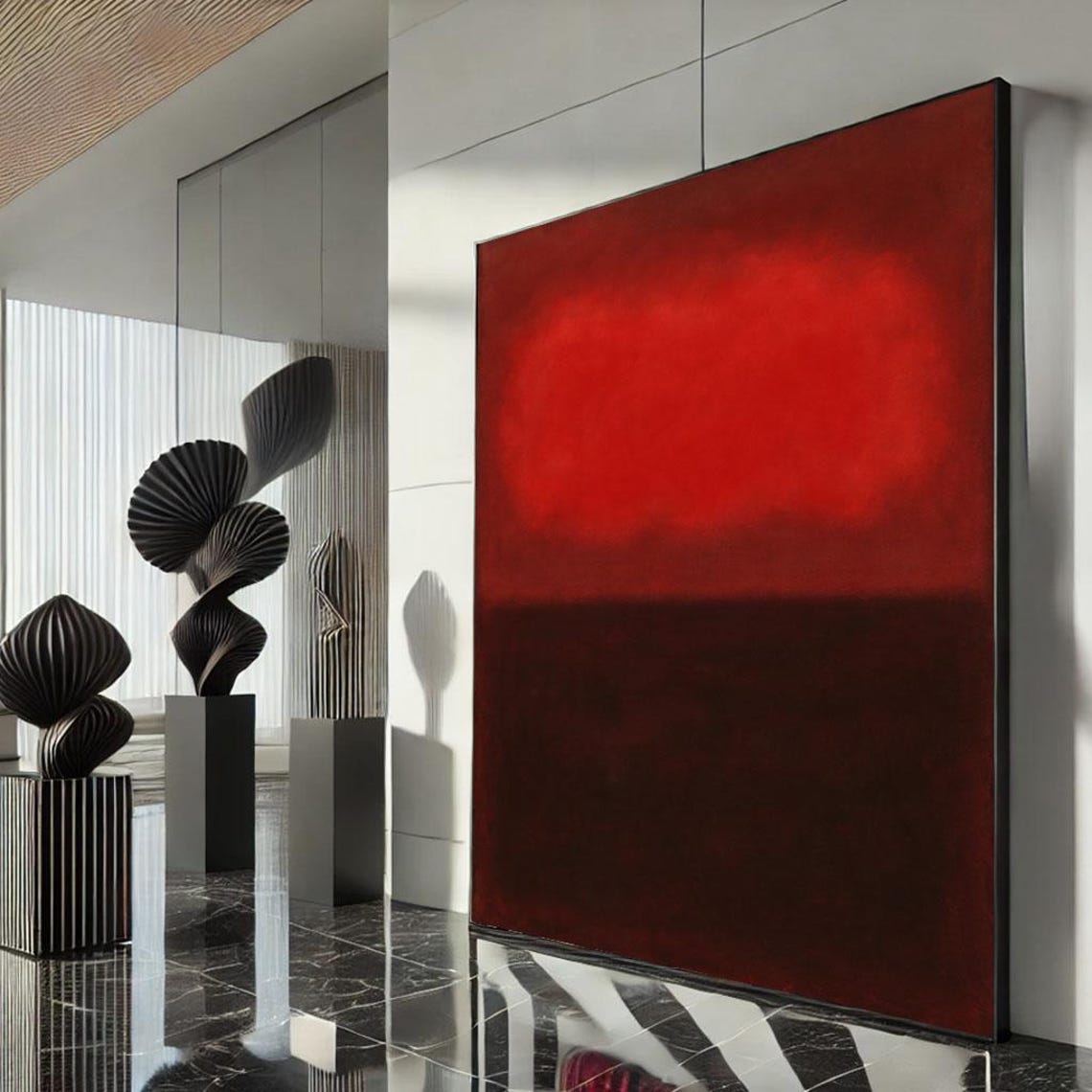 Rothko Style Red Maroon Color Field Abstract Modern Art Poster