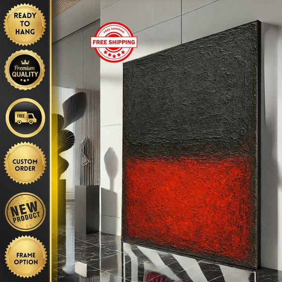 Mark Rothko Black And Red Canvas Iconic Color Field Painting Reproduction For Bold Modern Interiors