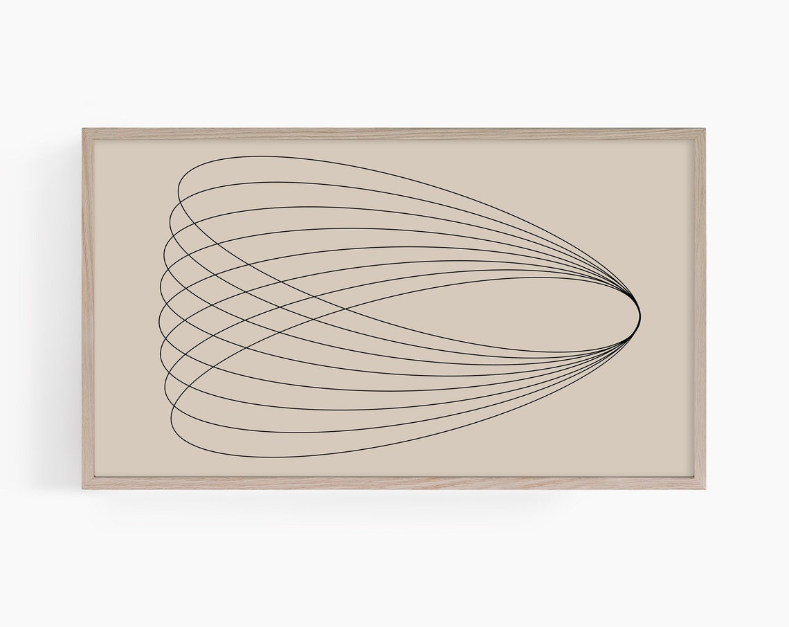 Modern Beige Geometric Curved Line Abstract Decor Art Poster