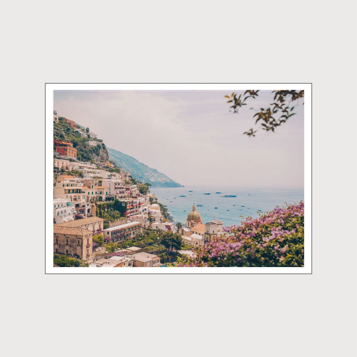 Positano Amalfi Coast Cliffside Village Bougainvillea Photo Poster - Image 4