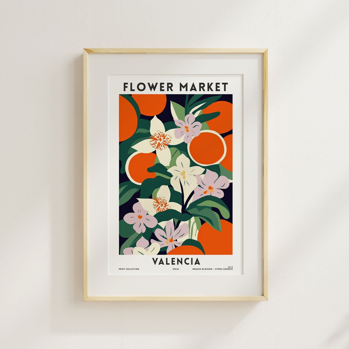 Valencia Flower Market Orange Blossom Spain Citrus Art Poster - Image 2