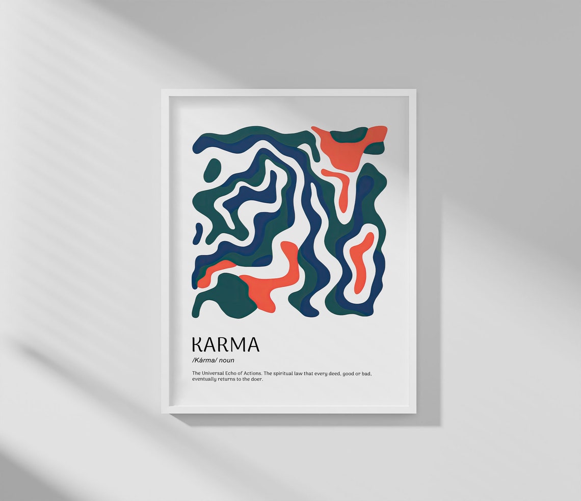 Karma Definition Abstract Art Spiritual Motivational Words Poster - Image 4