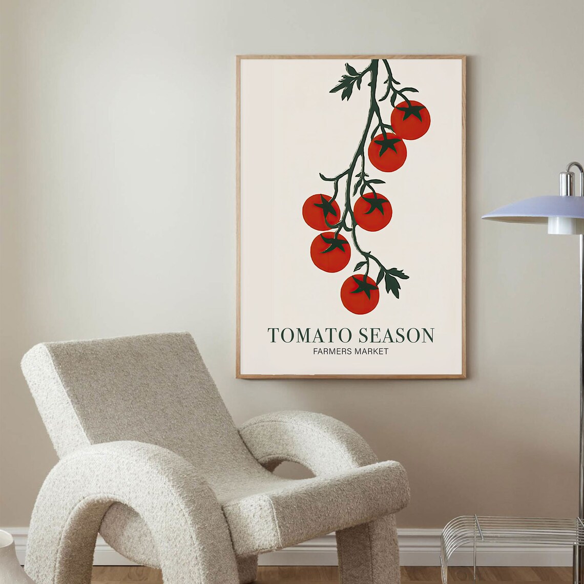 Tomato Season Farmers Market Red Tomato Vine Botanical Poster - Image 2