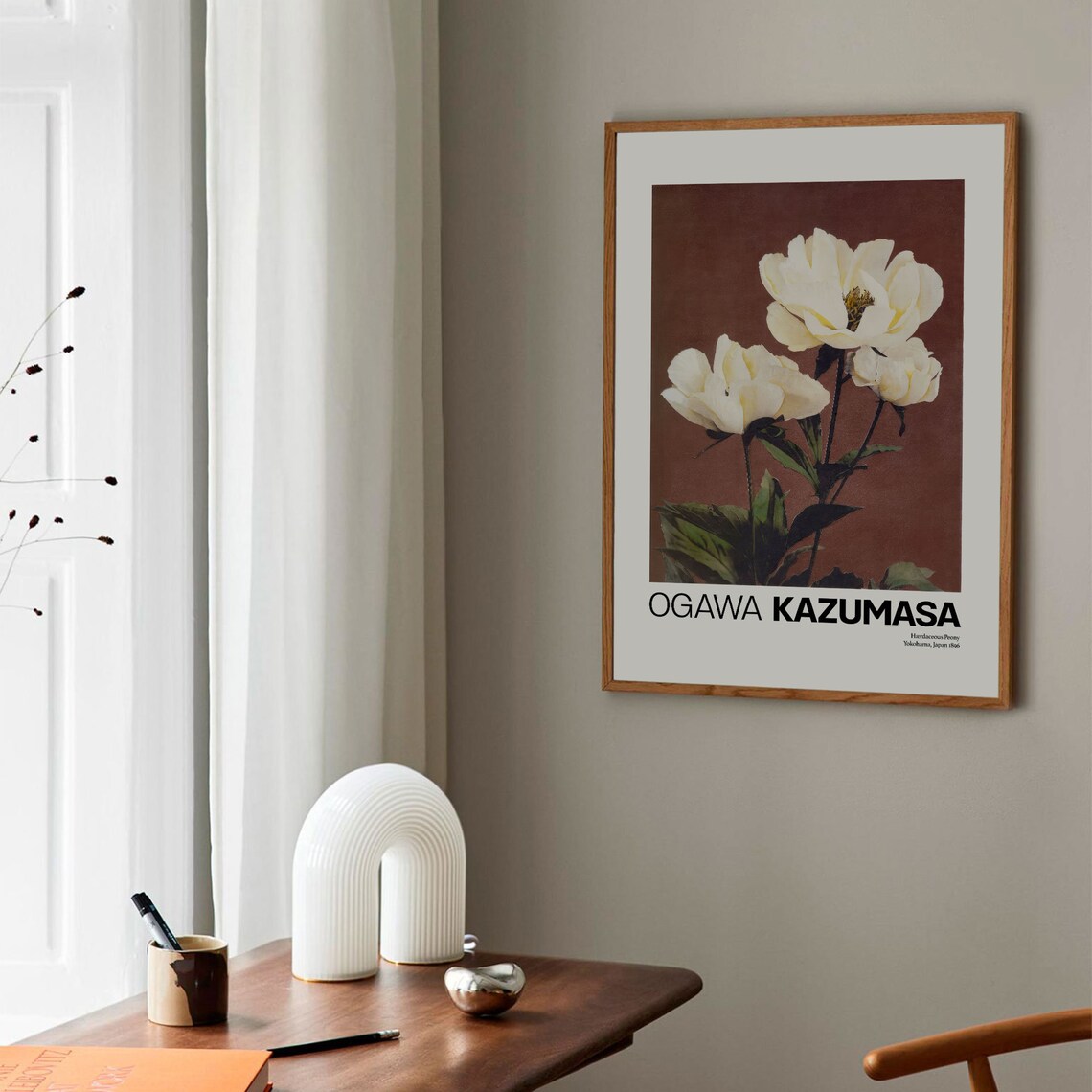 Ogawa Kazumasa Herbaceous Peony 1896 Japanese Botanical Poster - Image 2