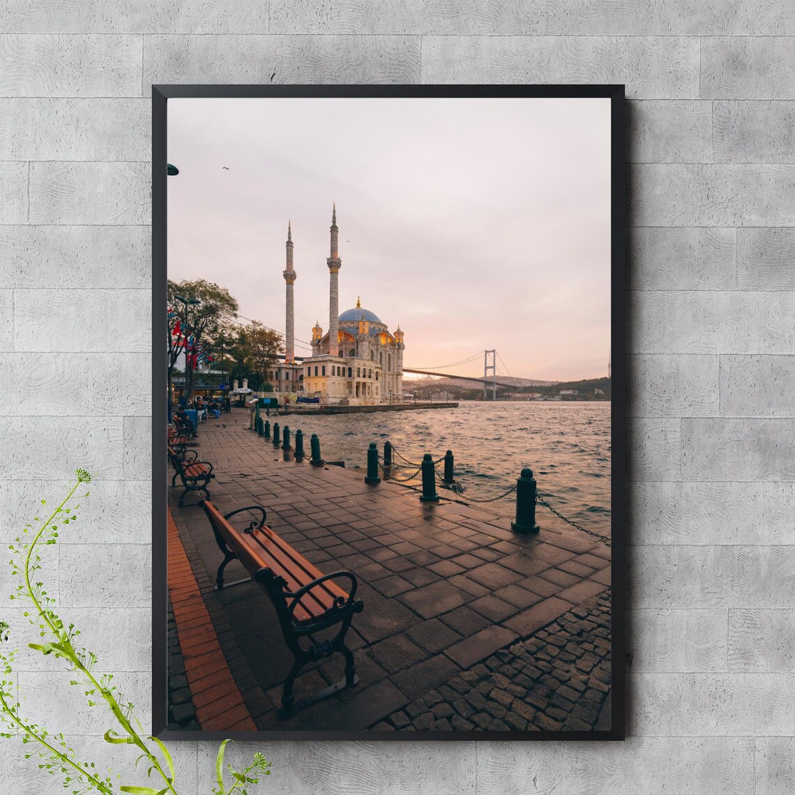 Ortakoy Mosque Istanbul Bosphorus Waterfront Evening Photo Poster