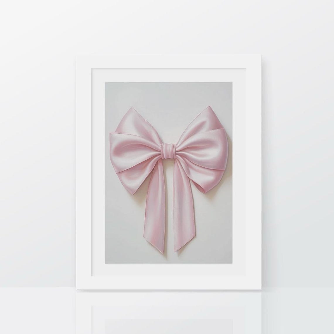 Wide Pink Satin Bow Coquette Preppy Chic Minimalist Art Poster - Image 2