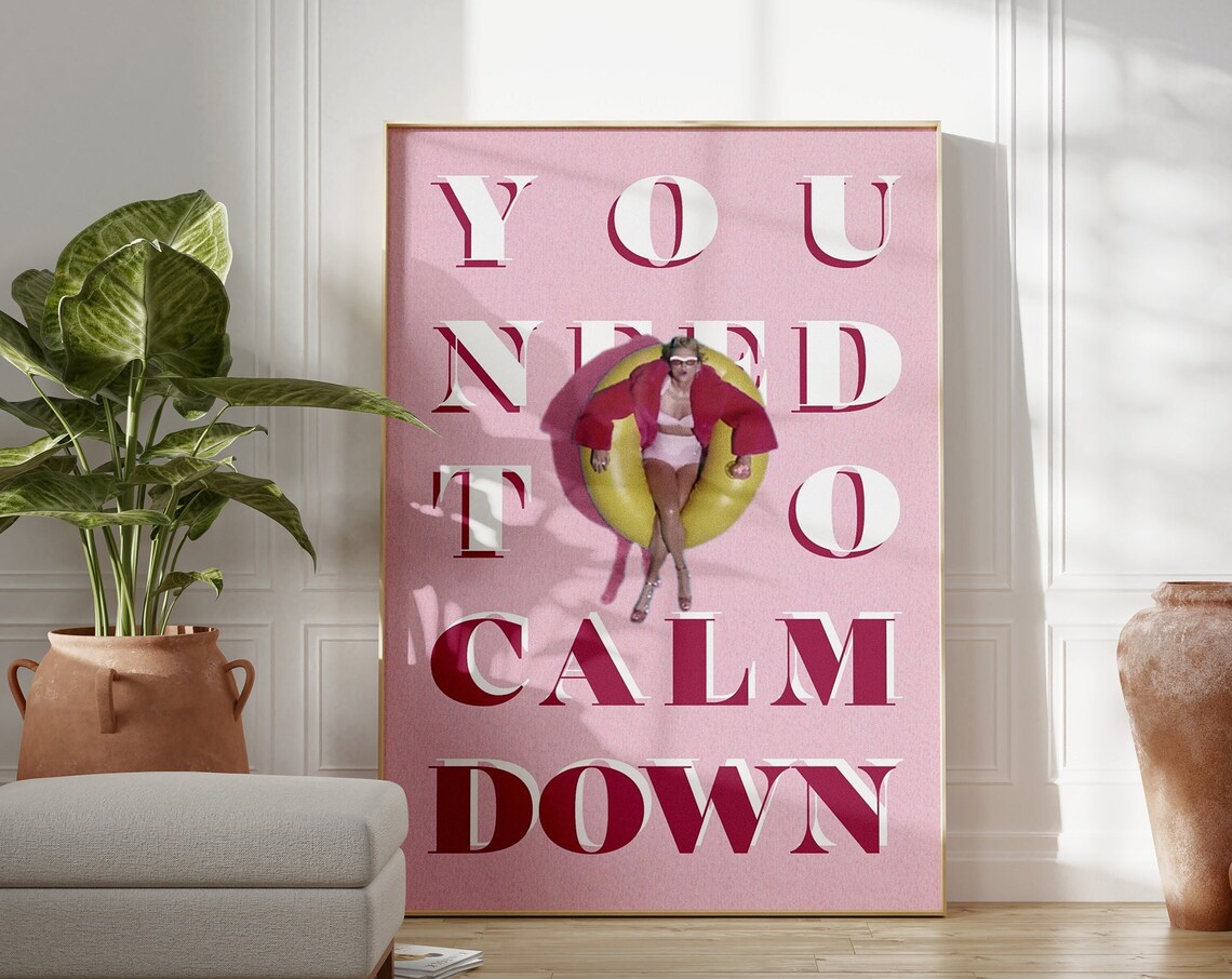 Taylor Swift You Need to Calm Down Pink Lyric Poster Fan Art
