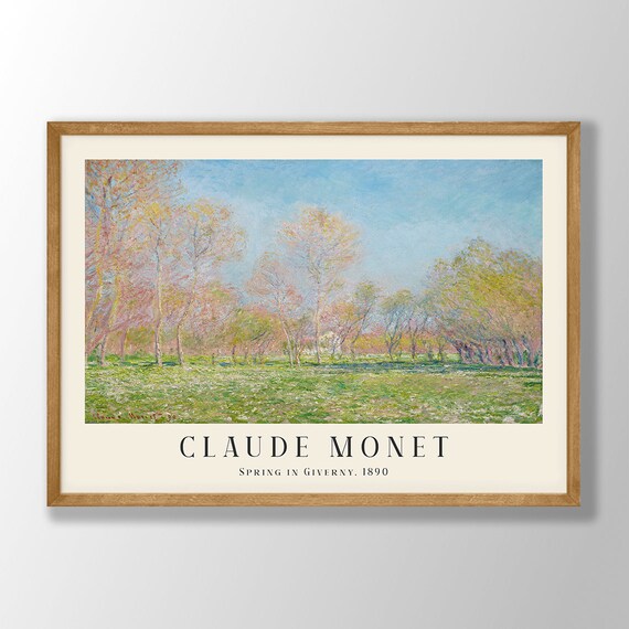 Claude Monet Spring In Giverny 1890 Blossom Trees Exhibition Poster