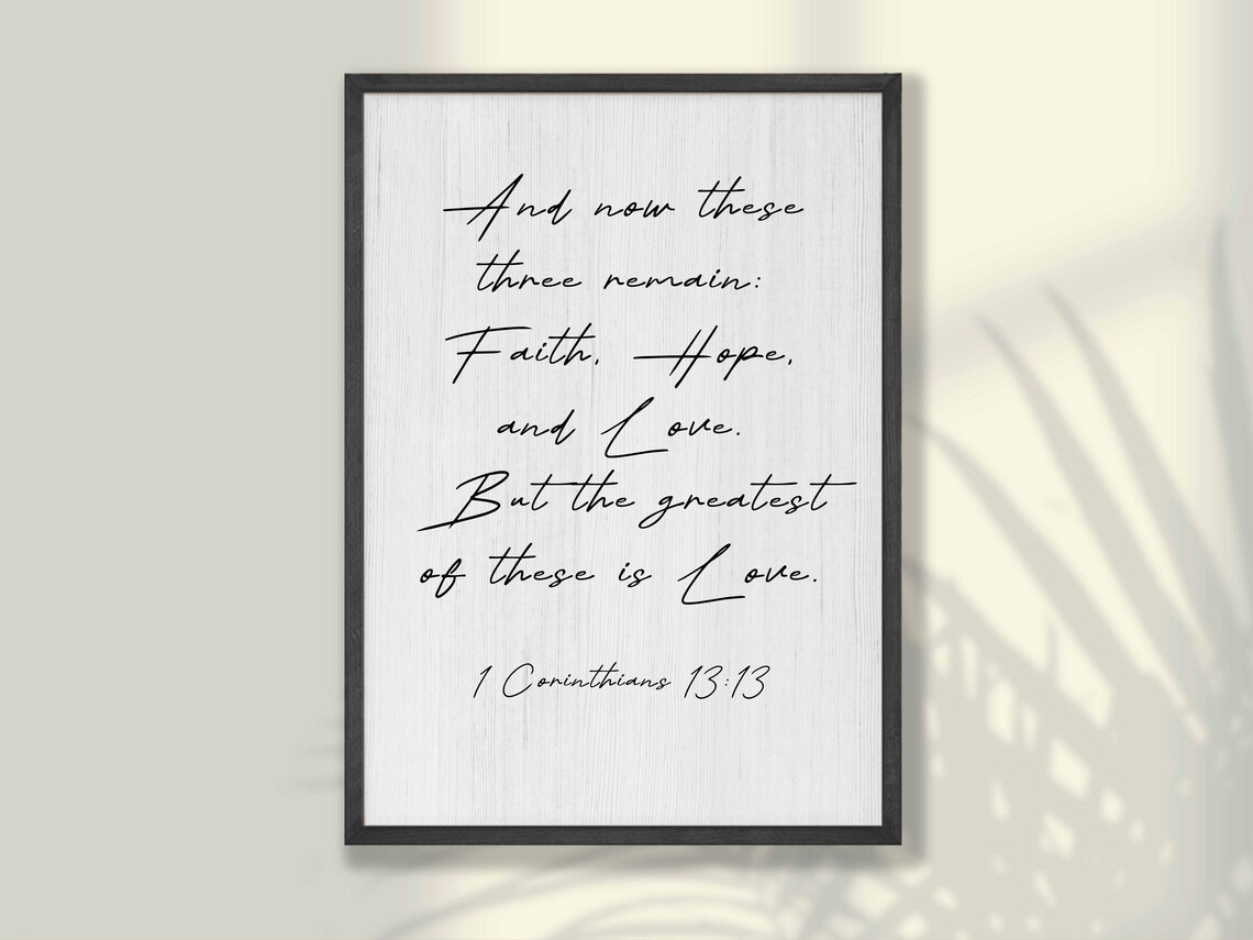 Corinthias Bible Poster Scripture Wall Art Verse Religious Decor Christian Home