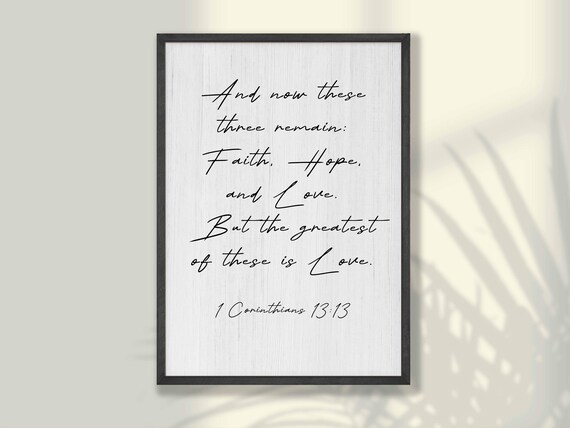 Corinthias Bible Poster Scripture Wall Art Verse Religious Decor Christian Home