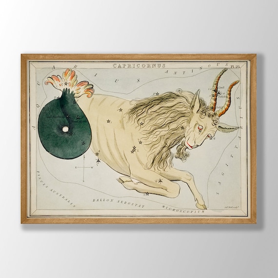 Capricorn Zodiac Art Print Astrology Prints Poster Tarot Inspired Gift