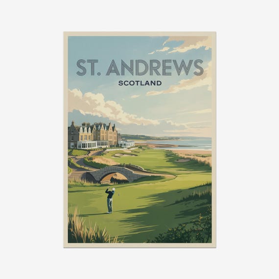 St Andrews Golf Vintage Poster Scotland Retro