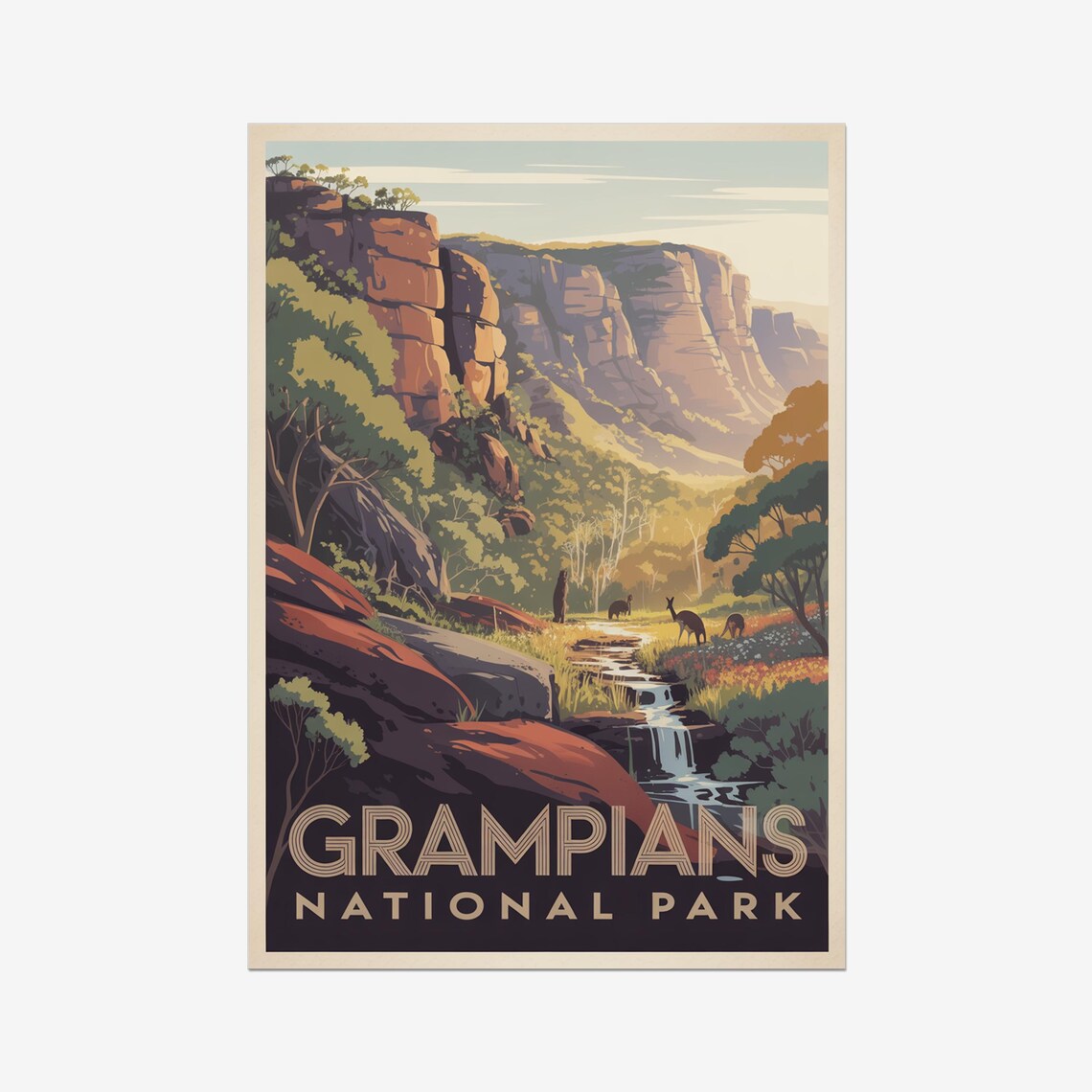 Grampians National Park Vintage Travel Poster