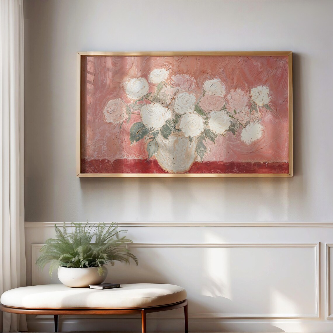 Floral Frame TV Art, Valentine's Day Roses - Image 3