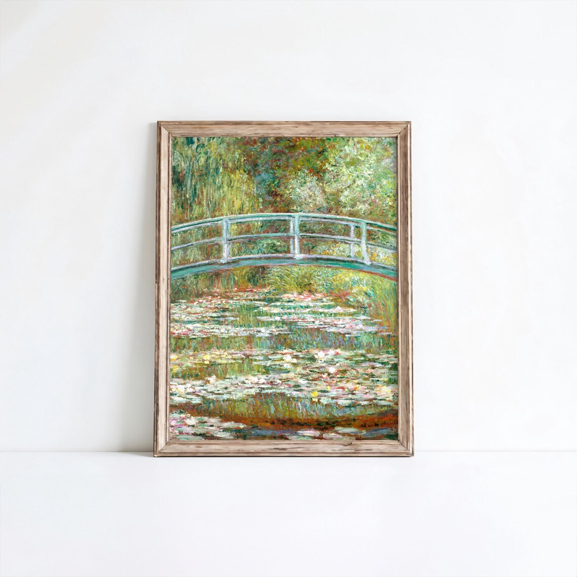 Claude Monet Japanese Bridge Over Water Lilies Impressionist Art Poster