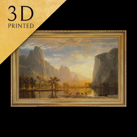 Valley Of The Yosemite By Albert Bierstadt 3d Printed With Texture And Brush Strokes Looks Like Original Oil Painting Landscape