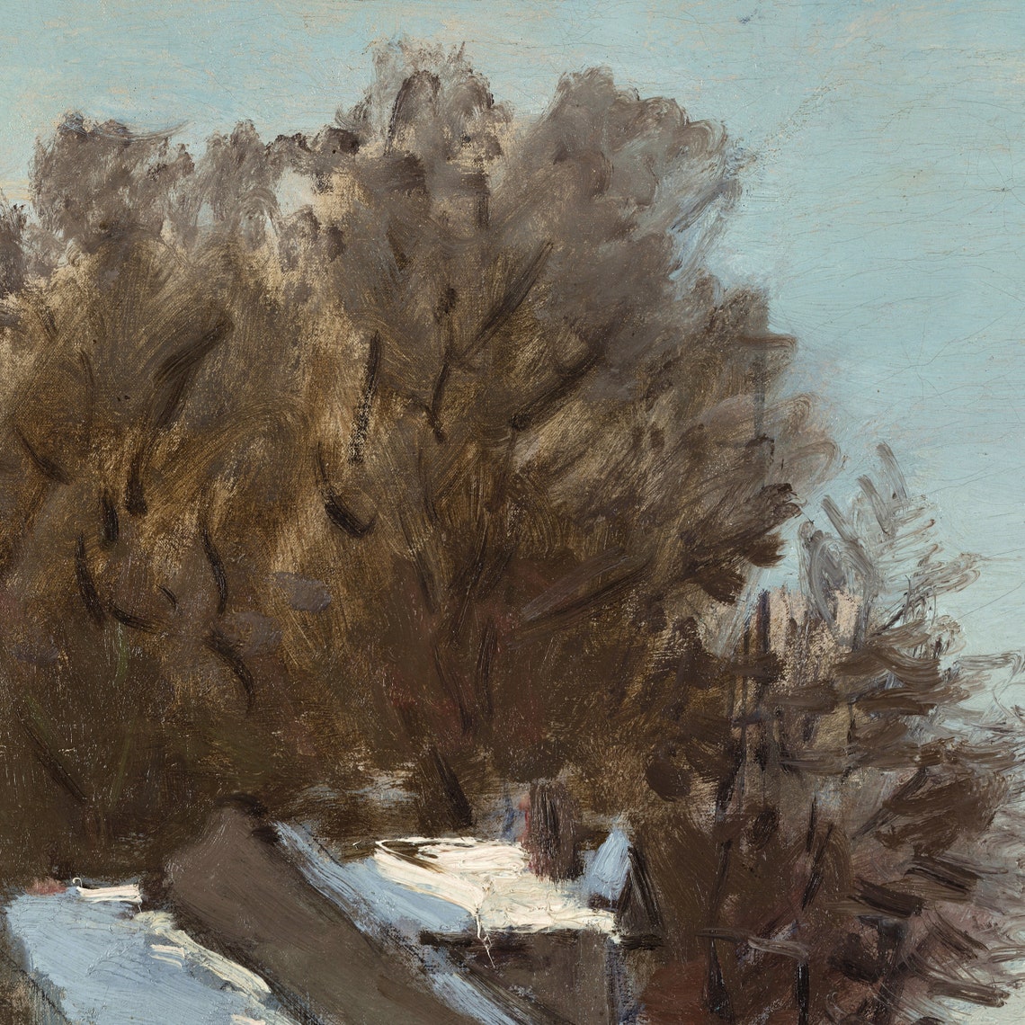Snow At Argenteuil By Cauld Monet 3d Printed With Texture And Brush Strokes Looks Like Original Oil Painting - Image 2