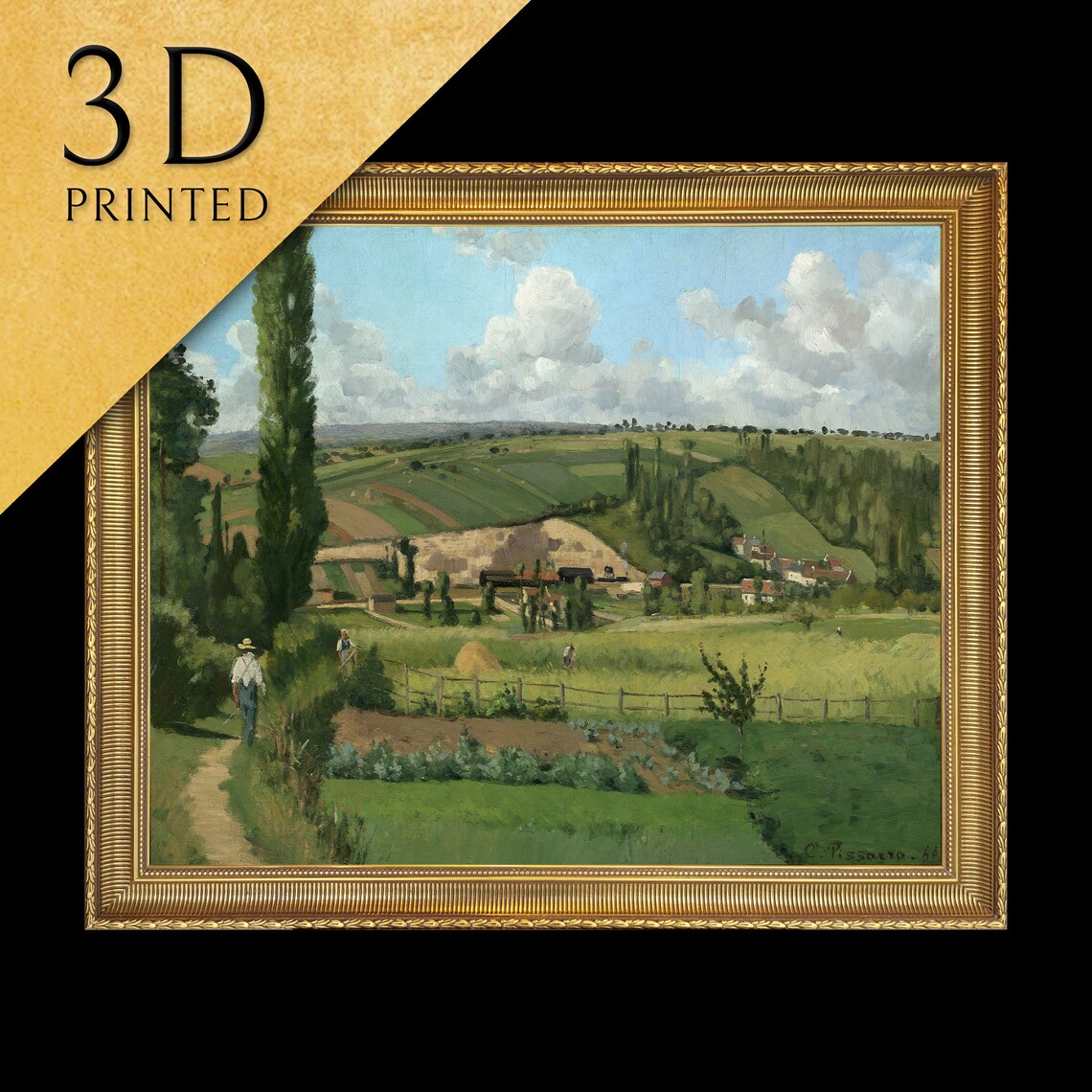 Camille Pissarro Pontoise Countryside Hills Village Textured Poster