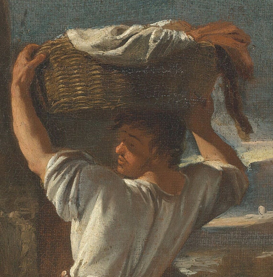 Baroque Italian Women Washing at a Village Fountain Scene Poster - Image 3
