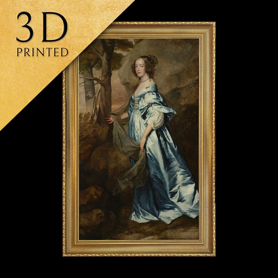 Anthony Van Dyck Lady Anne Carey Blue Gown Baroque Portrait Poster
